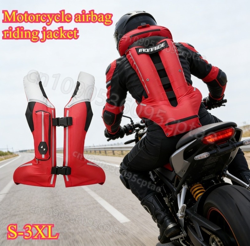 Motorcycle Gear With Airbag - Motorrad-Airbag-Weste, reflektierende Anti-Sturz-Schutzjacke, Motorrad-Airbag-Sicherheitsausrüstung, Kollisionsschutz