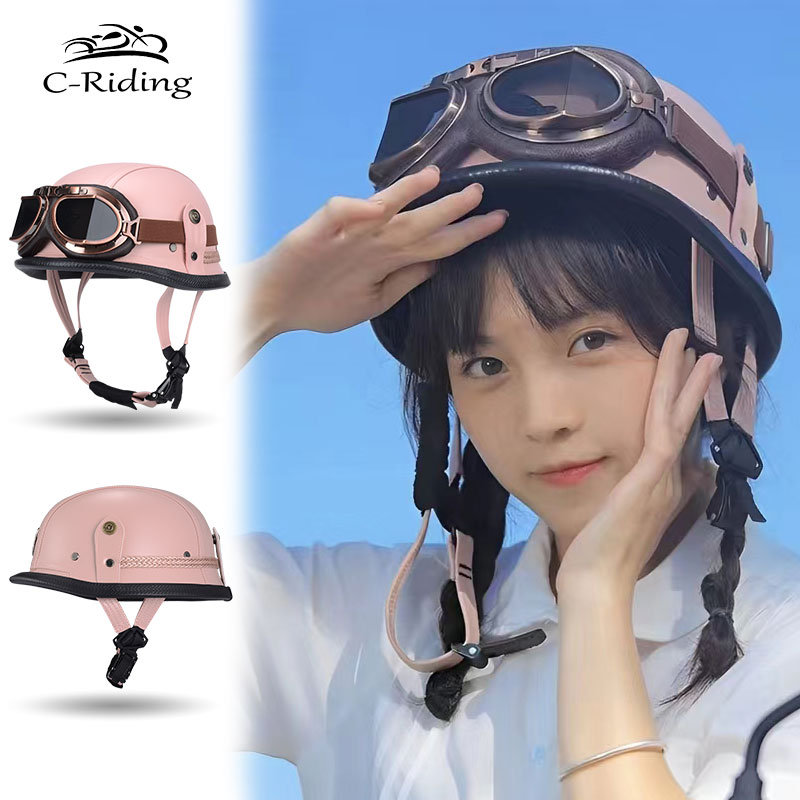 Motorcycle Gear Vintage - Motorrad Helme Casco Moto Helm halbes