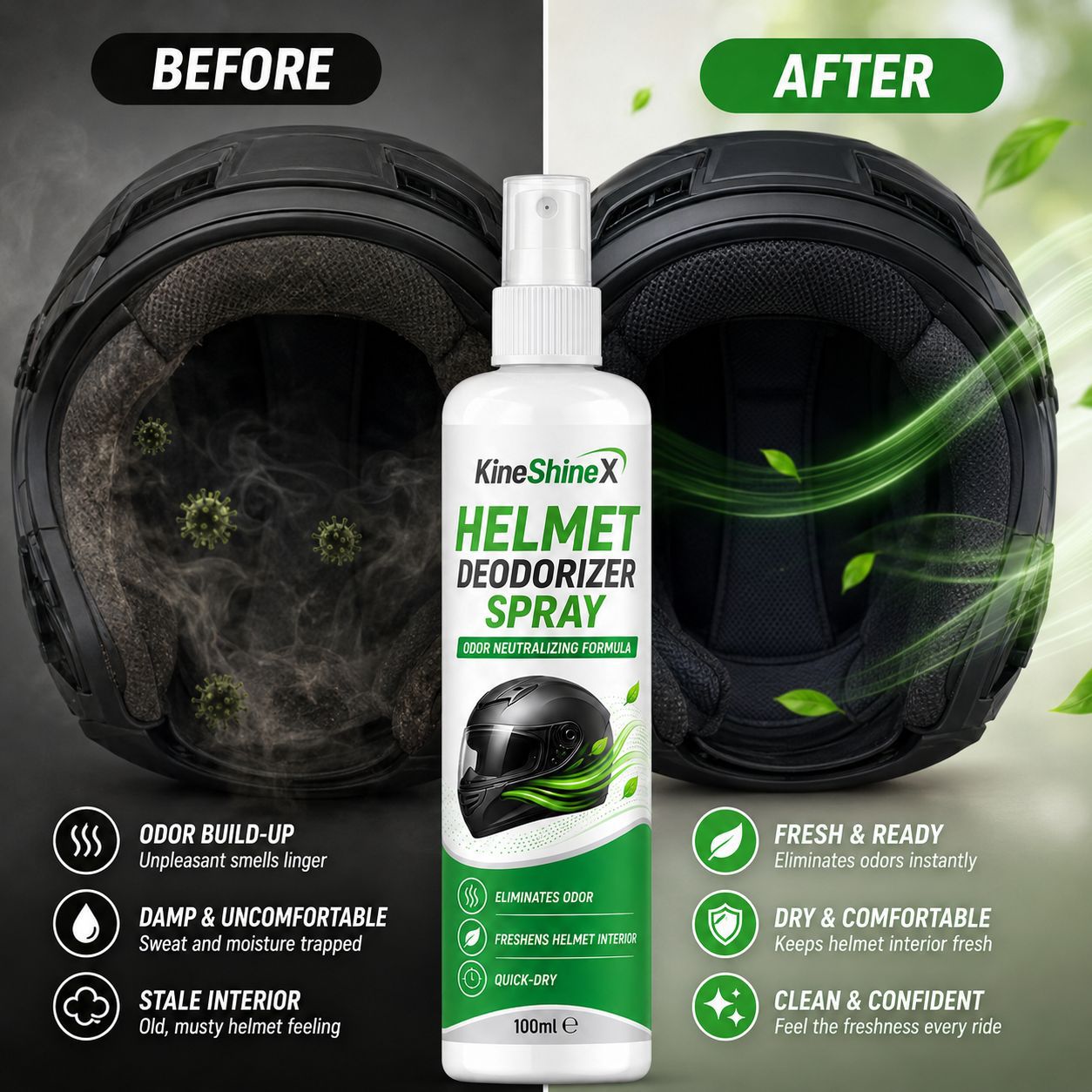 Helm-Deo-Spray 100ml – Geruchs – Motorcycle Gear Hanger Bewertung und Preis